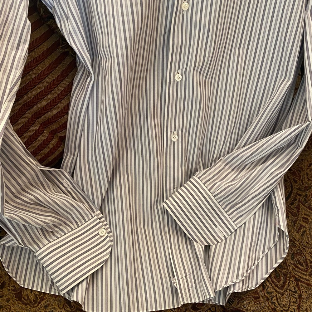 ISAIA grey dress shirt size medium. Egyptian cotton